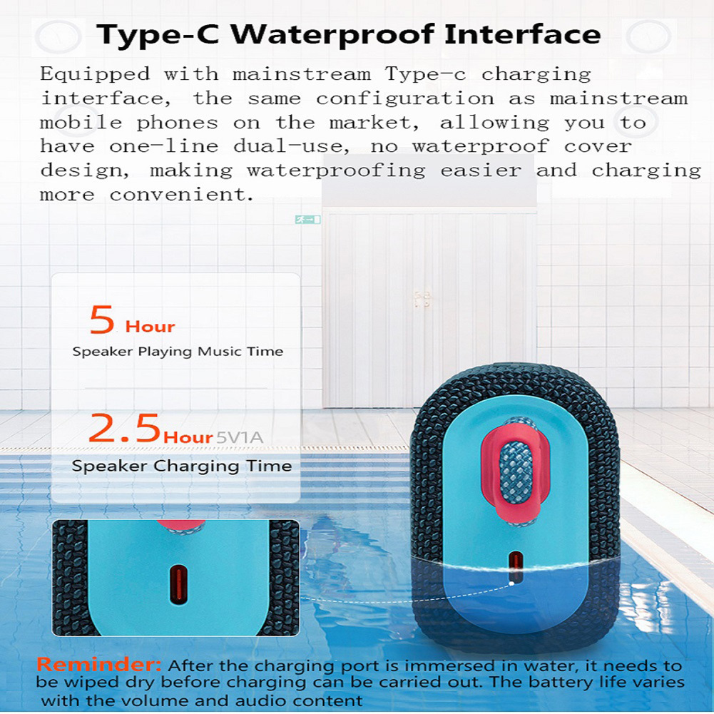 Wireless Bluetooth Speaker Bric 3rd Generation Audio Waterproof Outdoor Sound Rechargeable Battery Blue - Image 2
