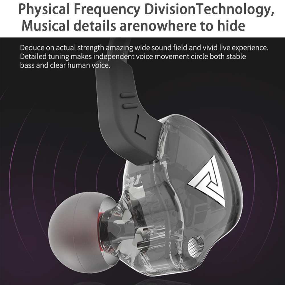 Hi-fi Sports Headphones 3.5mm In-ear Earphone Qkz Ak6 Copper Driver Black - Image 7