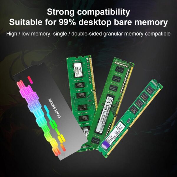 Coolmoon Ra-2 Ram Cooler High Efficiency 5v Argb Memory Module Heat Sink Light Effect Desktop Computer Memory Cooler red - Image 2