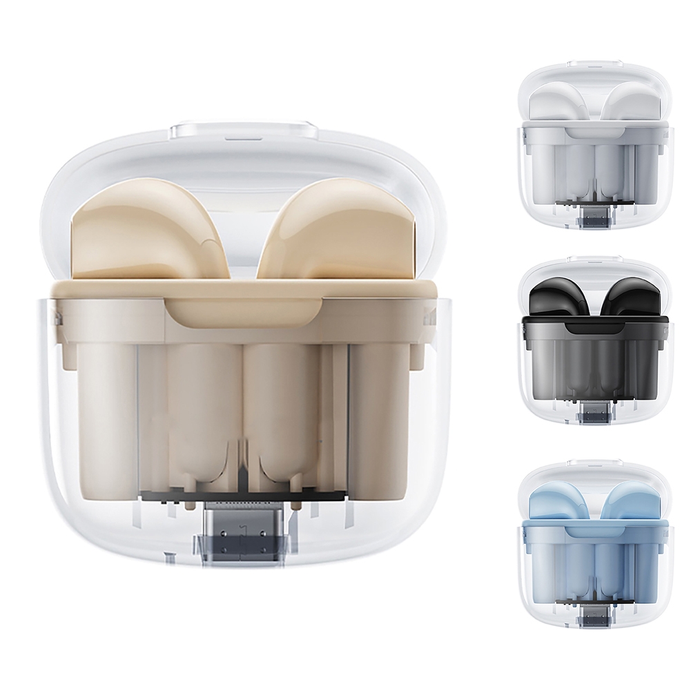 BD02 Wireless Earbuds In-Ear Earphones With Clear Calling Transparent Charging Case For Cell Phone Computer Laptop Sports black - Image 3