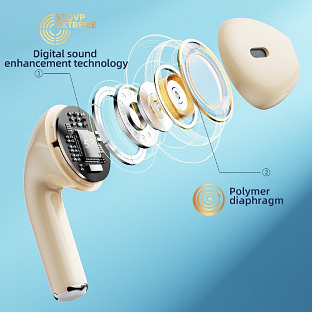 BD02 Wireless Earbuds In-Ear Earphones With Clear Calling Transparent Charging Case For Cell Phone Computer Laptop Sports black - Image 4