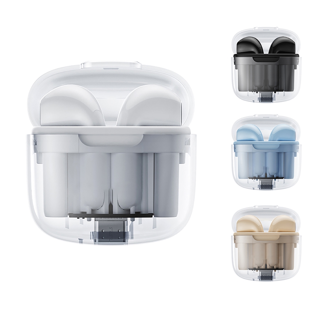 BD02 Wireless Earbuds In-Ear Earphones With Clear Calling Transparent Charging Case For Cell Phone Computer Laptop Sports black - Image 6