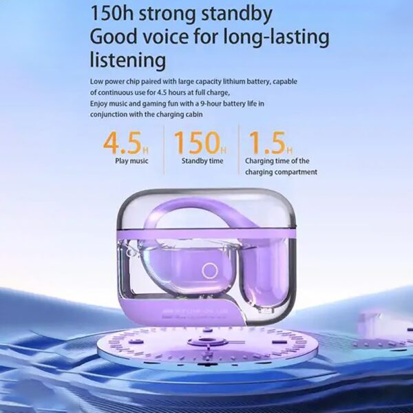 C01 Wireless Hanging Ear Headphones Open Ear Headphones Stereo Sound Earphones Noise Reduction Earphones Yellow - Image 3