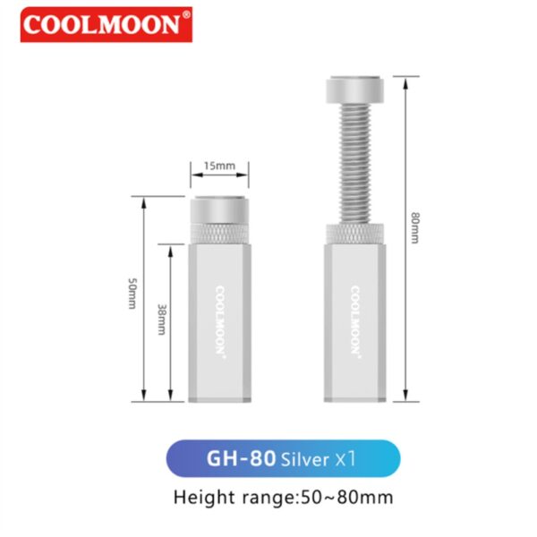 GPU Vertical Mount Aluminum Alloy GPU Stand Telescopic Screw Design Bracket Accessories Adjustable Height Graphics Card Brackets Holder Vertical Graphics Video Card Bracket GH-120 silver - Image 3