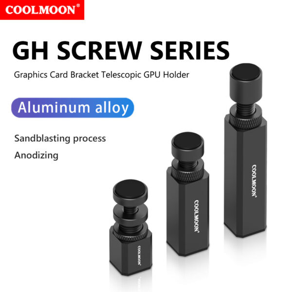 GPU Vertical Mount Aluminum Alloy GPU Stand Telescopic Screw Design Bracket Accessories Adjustable Height Graphics Card Brackets Holder Vertical Graphics Video Card Bracket GH-120 silver - Image 6