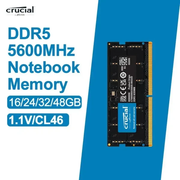 Color: Blue, Ships From: CHINA - New RAM 16GB 24GB 32GB 48GB DDR5 5600MHz PC5-44800 Laptop Memory, non-ECC SODIMM - Image 2