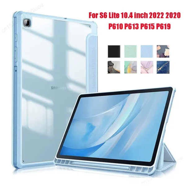 Color: Red, Size: iPad pro 12.9 - Shockproof Case For Samsung Galaxy Tab S6 Lite 10.4 Inch 2022 2020 Tablet Cover For Tab S6 Lite P610 P613 Case With S Pen Holder - Image 2