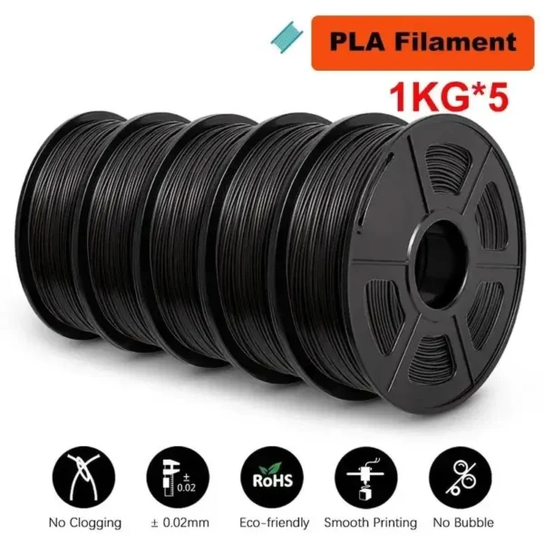 Color: Red, Ships From: CHINA - Top 5KG 3D PLA/PETG/PLA PLUS/Clear Filament 1.75mm 5Roll 1KG 3D Printer Neatly Wound 3D Filament for 3D Printer& 3D Pen - Image 2