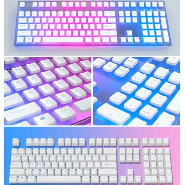 Color: Beige - 129Keys Keyboard Keycap OEM Profile PBT Material Key Cap for Mx Hot Swap Mechanical Keyboard Switch Transparent Pudding Keycaps - Image 3