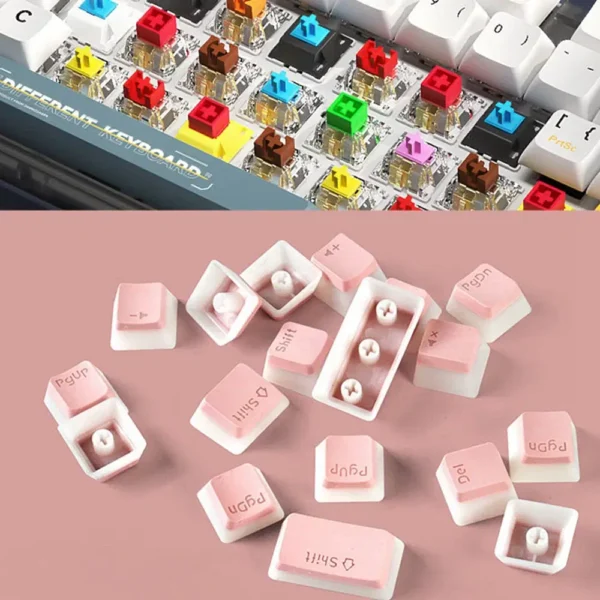 Color: Beige - 129Keys Keyboard Keycap OEM Profile PBT Material Key Cap for Mx Hot Swap Mechanical Keyboard Switch Transparent Pudding Keycaps - Image 7
