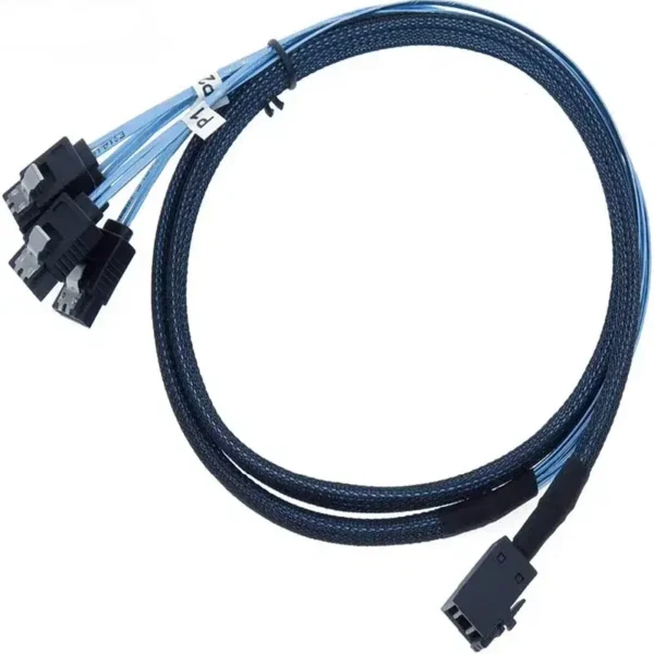 Color: Red - HD Mini SAS 12G SFF-8643 To SATA Cable Adapter,Internal SFF 8643 Motherboard Controller To 4 SATA Hard Drive Converter - Image 3