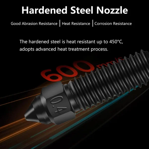 Color: black - Creality Ender 3 V3 KE Nozzle Har Hardened Steel Nozzle Kit 0.2/0.4/0.6/0.8/1.0/1.2mm for K1 3D Printer Parts Non Stick Filament - Image 4