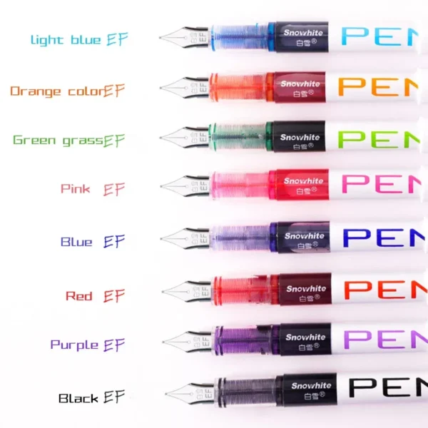Color: light yellow - 0.5mm F /0.38mm EF Extra Fine Nib Disposable  Classic Fountain Pens For Writing  For Student Office Painting & Creative Projects - Image 2