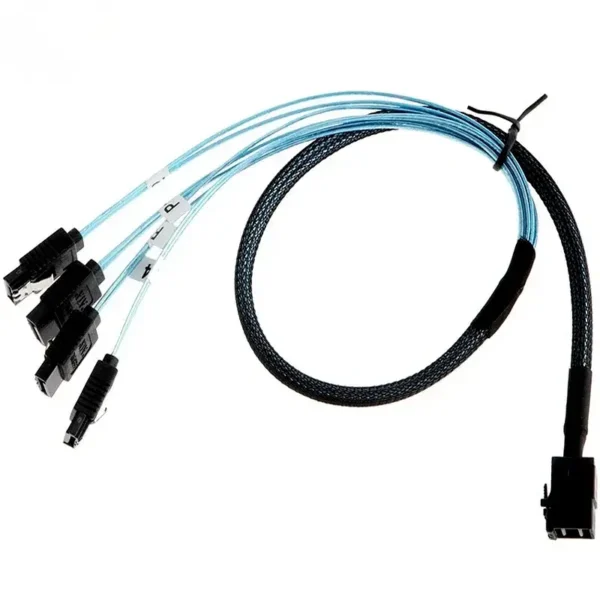 Color: Red - HD Mini SAS 12G SFF-8643 To SATA Cable Adapter,Internal SFF 8643 Motherboard Controller To 4 SATA Hard Drive Converter - Image 4