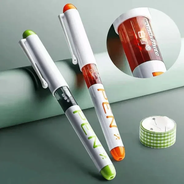 Color: light yellow - 0.5mm F /0.38mm EF Extra Fine Nib Disposable  Classic Fountain Pens For Writing  For Student Office Painting & Creative Projects - Image 7