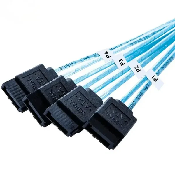 Color: Red - HD Mini SAS 12G SFF-8643 To SATA Cable Adapter,Internal SFF 8643 Motherboard Controller To 4 SATA Hard Drive Converter - Image 6