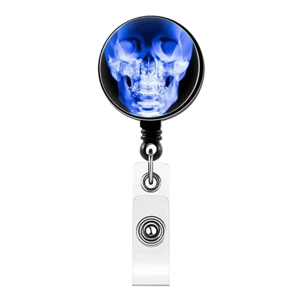 Color: Silver - X-Ray Badge Reel Retractable Radiology Badge Reel Holder Ct Rays Nurse Doctor Student Card Reel Clip Office Supply Recoil Badge - Image 3