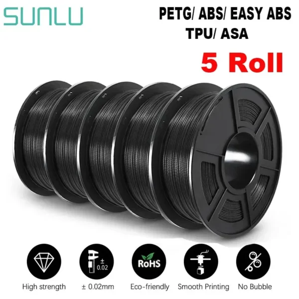 Color: glowing red, Ships From: CHINA - Top 3D Filament PETG/EASY ABS/TPU/ASA Filamnet 1.75mm 5Roll 1KG(TPU 0.5KG/Roll) 3D Printer Filament for 3D Printer - Image 4