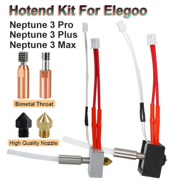 Color: PURPLE - 24V 40W Hotend Kit For Elegoo Neptune 3 Pro/Plus/Max Bimetal Heatbreak 3D Printer Part Print Head For Neptune 3 Pro 3 Plus 3 Max - Image 2