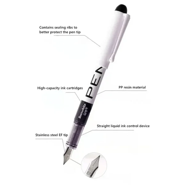 Color: light yellow - 0.5mm F /0.38mm EF Extra Fine Nib Disposable  Classic Fountain Pens For Writing  For Student Office Painting & Creative Projects - Image 5