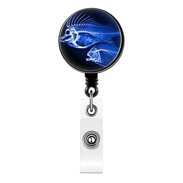 Color: Silver - X-Ray Badge Reel Retractable Radiology Badge Reel Holder Ct Rays Nurse Doctor Student Card Reel Clip Office Supply Recoil Badge - Image 6