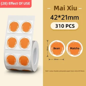 color: WHITE - Niimbot Round Mini Printer Portable Thermal Label Stickers Self-Adhesive Waterproof for B1/B21/B3S Label Maker Sticker New