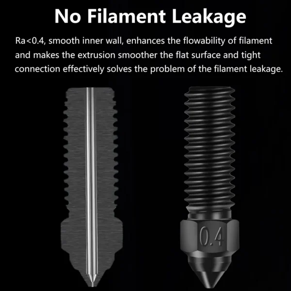 Color: black - Creality Ender 3 V3 KE Nozzle Har Hardened Steel Nozzle Kit 0.2/0.4/0.6/0.8/1.0/1.2mm for K1 3D Printer Parts Non Stick Filament - Image 7