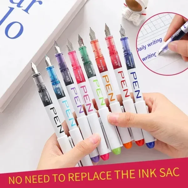 Color: light yellow - 0.5mm F /0.38mm EF Extra Fine Nib Disposable  Classic Fountain Pens For Writing  For Student Office Painting & Creative Projects - Image 3