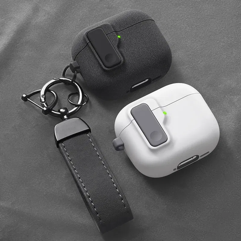 Color: Dark Orange, Size: S - Protective Case For Airpods 4 Cover Luxury Earphone Cover Case For Apple Airpodspro2 3Air Pods Pro Shockproof Sleve With Hook ?»? - Image 2